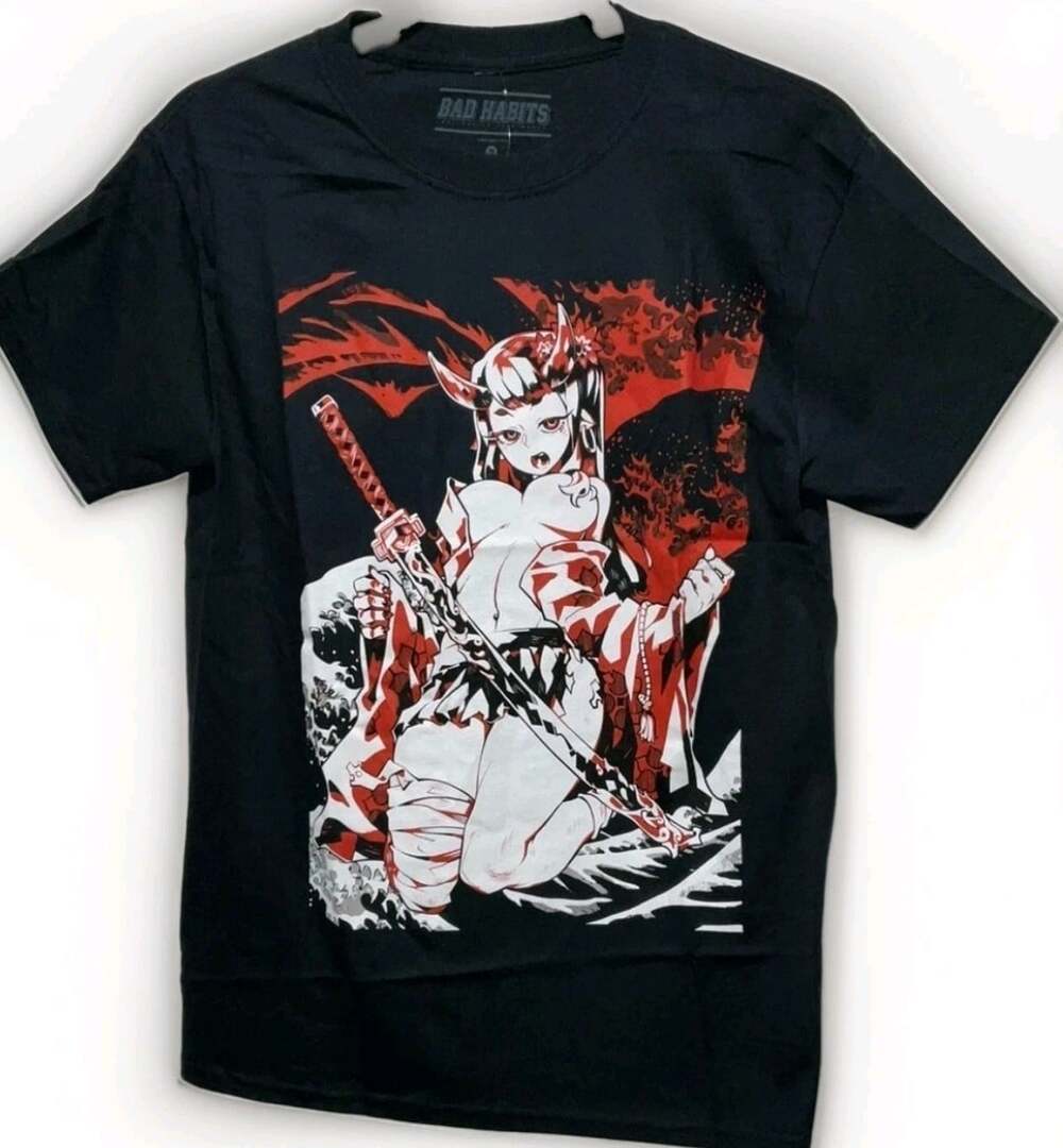 KATANA Girl Bad Habits Spencer's T-shirt Sz XL New Anime Excellent New T35